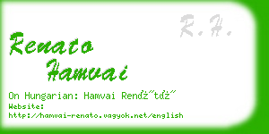 renato hamvai business card